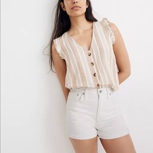 New MADEWELL High Rise Denim Shorts White 25